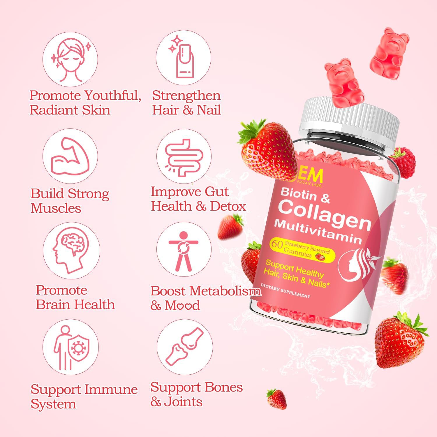 Collagen Multivitamin Gummies (2pack) 60ct Per Bottle