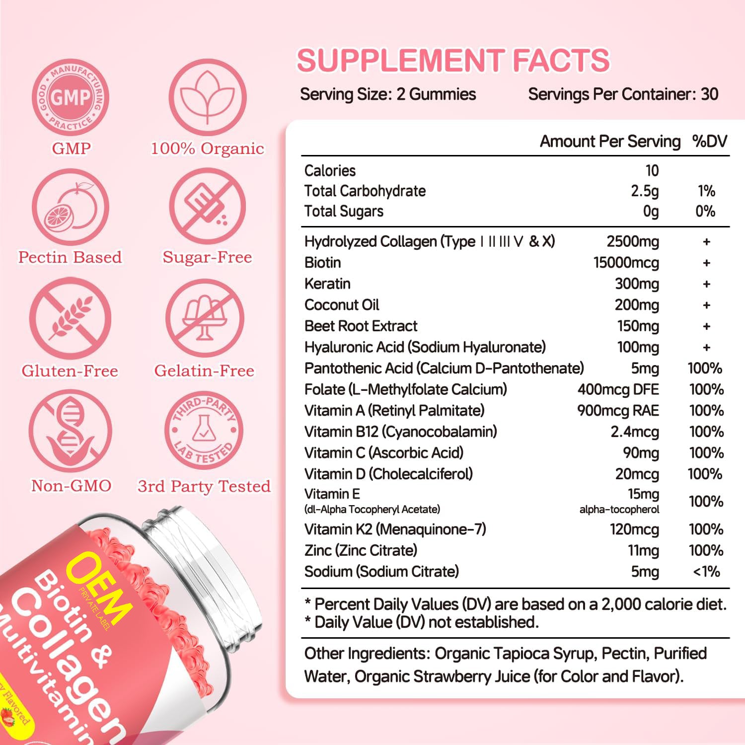 Collagen Multivitamin Gummies (2pack) 60ct Per Bottle